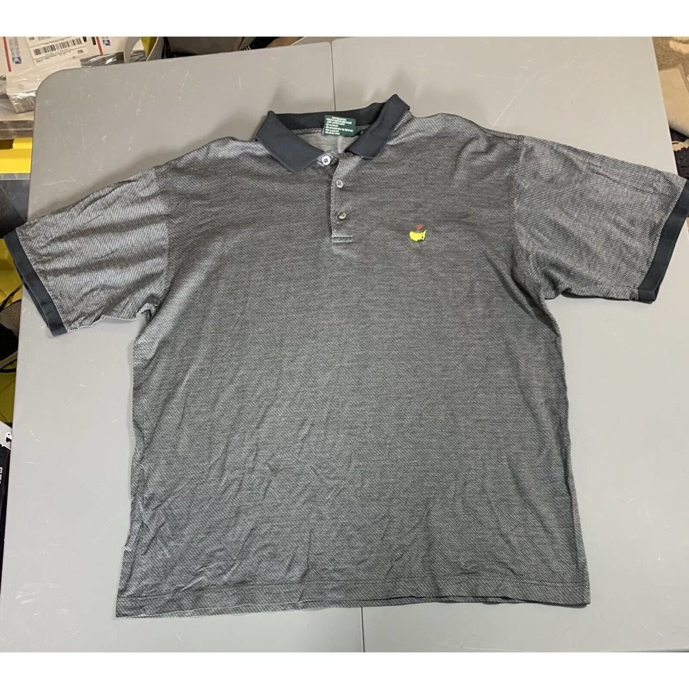 Clubhouse Collection Augusta Masters Gray Mens Golf Polo Shirt Sz XL *Needs Sew